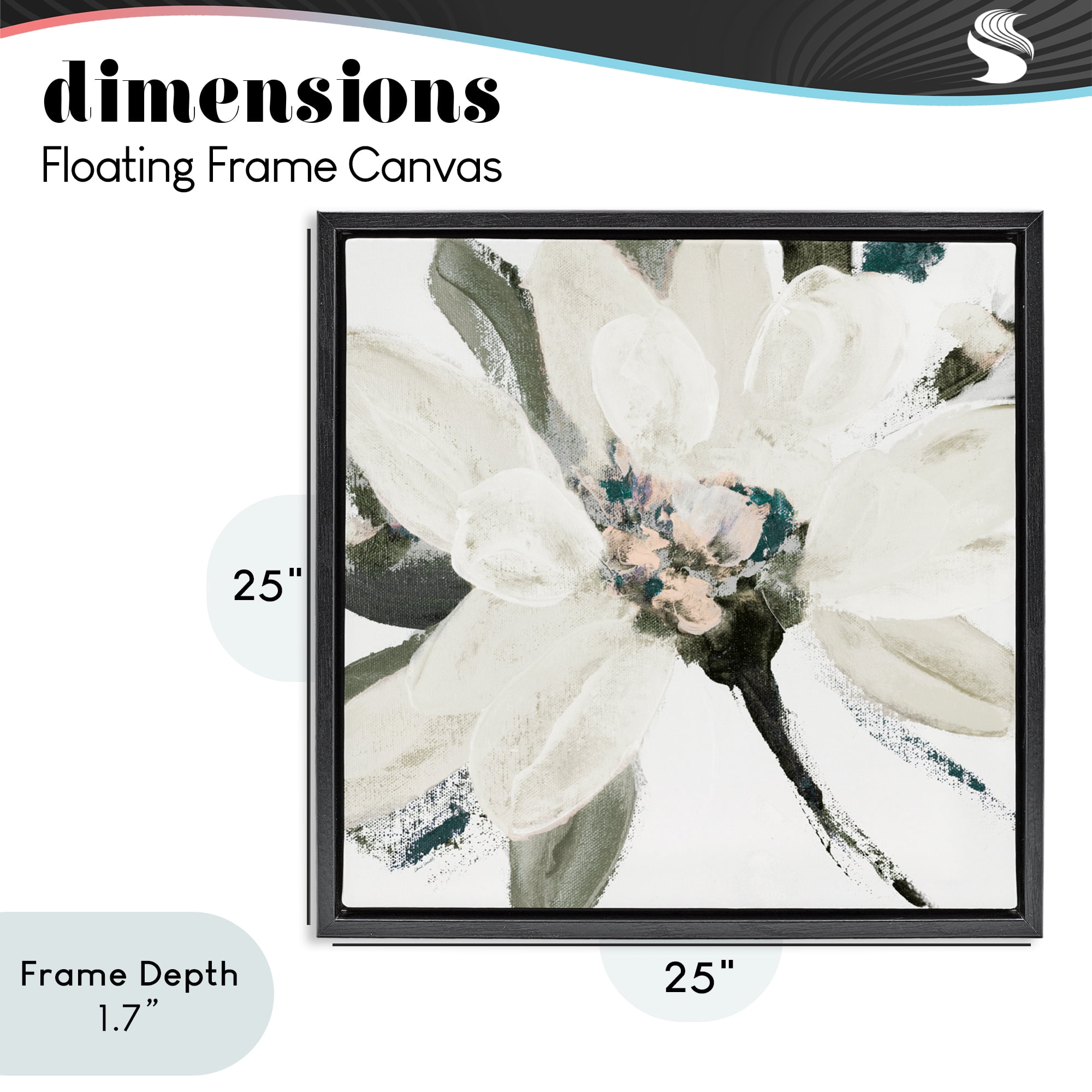 Stupell Industries Naturally Blooming Botanical Black Framed Floater Canvas Wall Art, design by Lanie Loreth