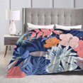 thumbnail image 6 of ZNDUO Tropical Floral Plant Pattern Throw Blanket, Lightweight Cozy Soft Throw Blanket for Couch, 40"x30" Throw Blankets for Bed, 6 of 8
