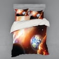 thumbnail image 2 of Ambesonne Space Bedding Set 3 Pcs, Nebula Stars in Solar, Twin XL, Orange Blue, 2 of 3