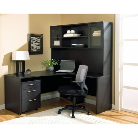 Jesper Desk With Hutch And Filing Cabinet Walnut Jesper Desk With Hutch And Filing Cabinet Walnut