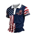 thumbnail image 2 of Men's 250 Anniversary USA T-Shirt Short Sleeve Polo Shirt 1776-2026 Anniversary Button Up Quick Dry Top, 2 of 5