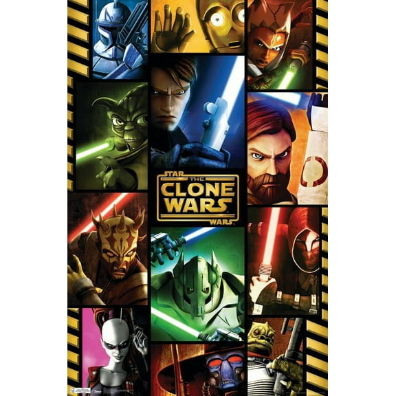 Star Wars: The Clone Wars - Grid Wall Poster, 22.375" x 34"