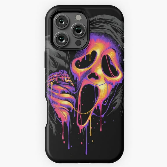 Melting Scream Neon Horror Art Phone Case for iPhone 16 15 14 13 12 11 Pro Max M5903517