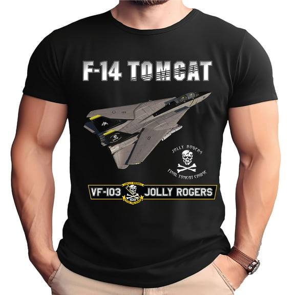 Jolly Rogers F-14 Final Tomcat Cruise Black Adult Shirt-Small