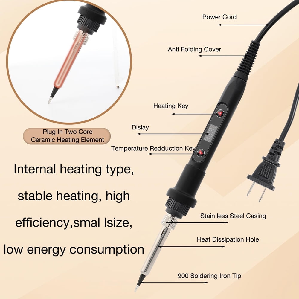 Wood Burning Kit With Letter, 60pcs Wood Burning Tool With Adjustable Temperature 400-842°F, Wood Burner Tools Set With Pyrography Wood Burning Pen For Embossing Carving Diy Adults Crafts Beginners