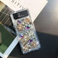 thumbnail image 2 of Compatible with Galaxy Z Flip 4 Case Cute Bling Glitter for Women Girls 3D Rhinestone Dimaond Crystal Girly Handmade Flower Gem Fashion Luxury Shiny Sparkle Phone Case, 2 of 10