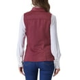 thumbnail image 3 of INSPIRE CHIC Women's Utility Cargo Vest Button Front Sleeveless Faux Suede Jacket with Pockets S Burgundy, 3 of 6