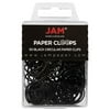 JAM Paper Black Circular Paper Clips, 1 inch, 50 per Pack