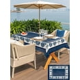 thumbnail image 4 of Outdoor Tablecloth with Umbrella Hole & Zipper, Navy Blue Beach Coastal Rectangle Tablecloth 60x120 Inch, Summer Nautical Starfish Shell Coral Vintage Patio Table Cover Waterproof Table Cloth, 4 of 7