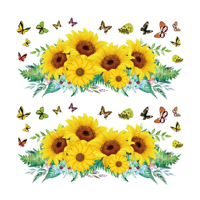 Ounissouiy 2 piezas de pegatinas de pared de flores, vid, decoración extraíble para el hogar, papel tapiz de plantas, telón de fondo de TV, póster, Decoración del hogar tipo 3 Ounissouiy HA083757-03