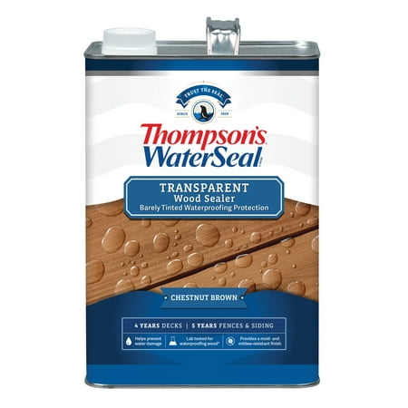 Thompson's WaterSeal Transparent Wood Sealer, Chestnut Brown, 1 Gallon