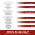thumbnail image 2 of Classic Cuisine 2-Tier Electric Food Steamer with Timer – Vegetable Steamer and Rice Cooker, 2 of 8