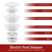 Classic Cuisine 2-Tier Electric Food Steamer with Timer – Vegetable Steamer and Rice Cooker