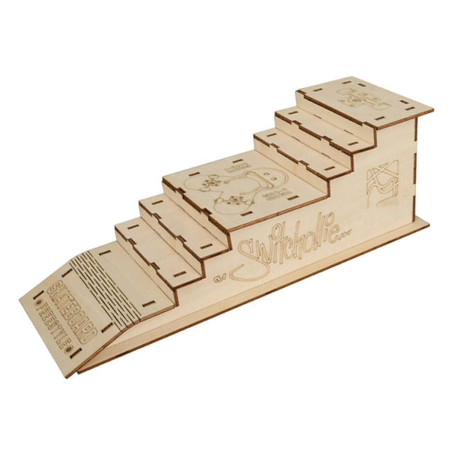 TISHITA Finger Skateboard Ramp Set Accessories Desktop Ornament Wooden Children Kids Staircase