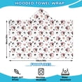 thumbnail image 2 of White Cow Bow Pattern Hooded Bath Towel，60"x35" for Ages 3 To 12 Kids, Quick Dry Lightweight Soft Microfiber Hood Beach Towel Cover Up for Kids, 2 of 7