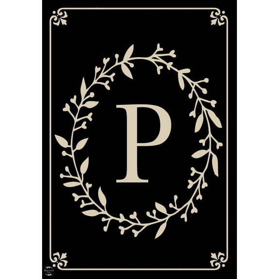 Briarwood Lane Everyday Double Sided House Flag 40x28 For Outdoor Classic Monogram Letter P Double-Sided House Flag