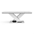 thumbnail image 2 of Furniture of America Sergy Stainless Steel Dining Table in Chrome and White, 2 of 12