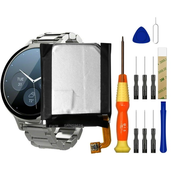 Replacemetn Battery FW3L For Motorola Moto 360 2nd Generation Smart Watch 46mm Tool