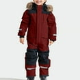 thumbnail image 4 of Snowsuit Children's Boys Girls Ski Suit Thermal Ski Overall Winter Warm Snow Overall Windproof Winter Suit With Removable Hood Mud Suit Outdoor Softshell Suit 10 Years-11 Years, 4 of 7