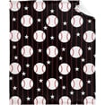 thumbnail image 5 of Yibo Baseball Blanket Flannel Soft and Comfortable Anti-static Bed Sofa Blanket, 5 of 7
