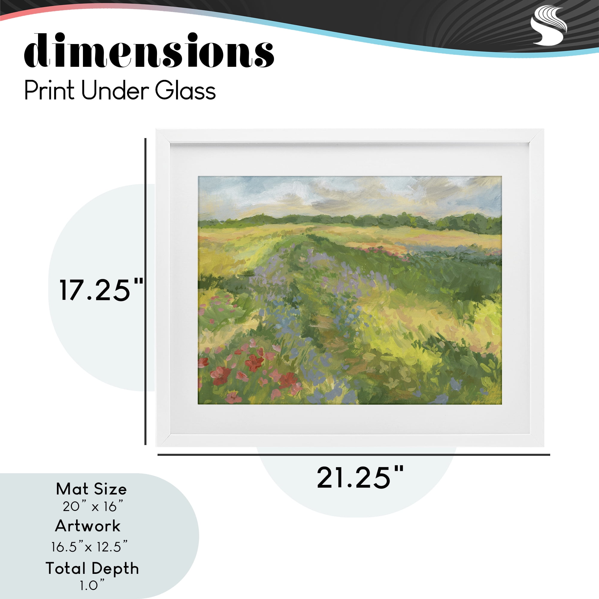 Stupell Industries Windswept Flower Meadow White Framed Print Under Glass, design by Victoria Barnes
