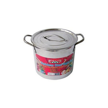 

Bene Casa Stainless-Steel Stock Pot with lid 20-quart capacity stock pot reinforced bottom stainless-steel stock pot