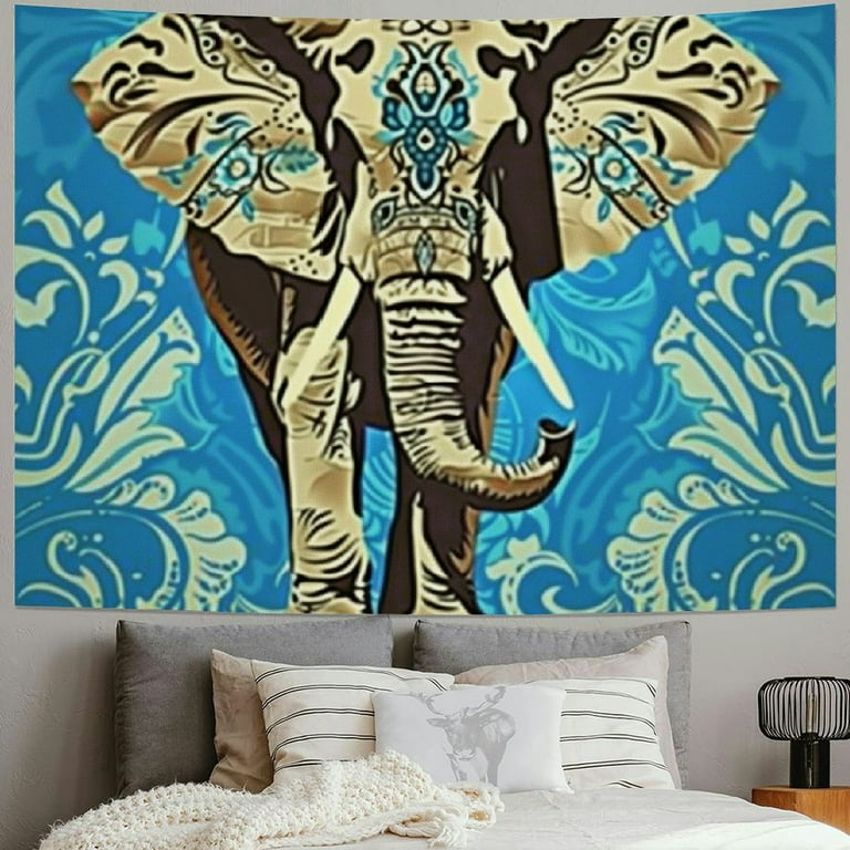 Creowell Elephant Tapestry Mandala Boho Vintage Watercolor Yoga Tapestries Wall Hanging Indian Art Home Decoration Bedroom Decor Living Room Door Curtain Balcony Sheer Room Divider Painting Walmart ...