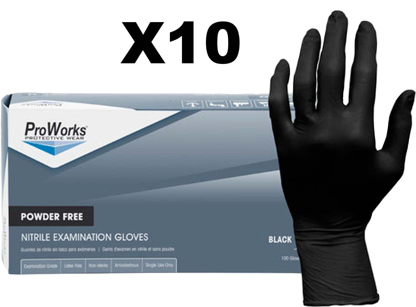 ProWorks GLN107FL Disposable Glove, Exam Grade, 7 Mil Nitrile, Medium