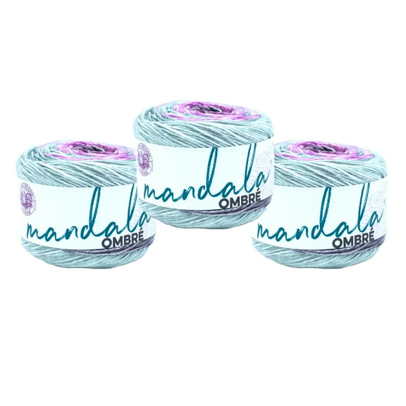 Lion Brand Yarn Mandala Ombré Joy Medium Acrylic Yarn 3 Pack