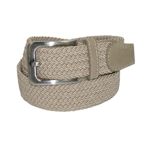CTM - Men's Big & Tall Elastic Braided Stretch Belt with Silver Buckle ...