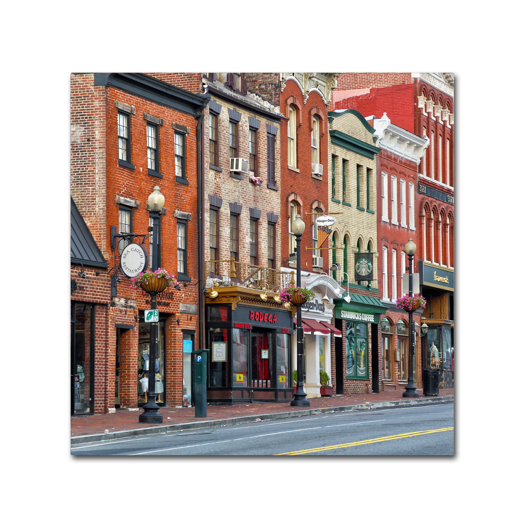 Trademark Fine Art "Georgetown Shops DC 2" Canvas Art by CATeyes
