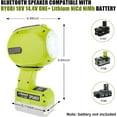 thumbnail image 6 of Bluetooth Speaker for Ryobi One+ 18V For Makita/Dewalt/Milwaukee/Bosch Battery, Cordless Ryobi Speaker with LED Light for Jobsite Camping Party (Tool Only), 6 of 12