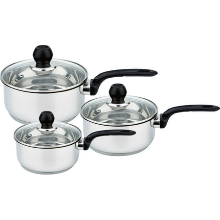 All For You Stainless Steel Cookware Set with Glass lid (Set of 3 (2.5QT +1.7QT +