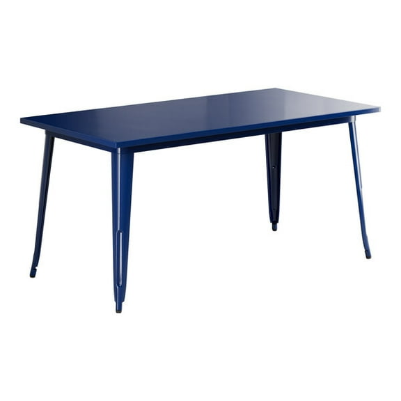 32'' X 63" Rectangular Sapphire Metal Restaurant Patio Dining Table For Indoor or Outdoor Use..