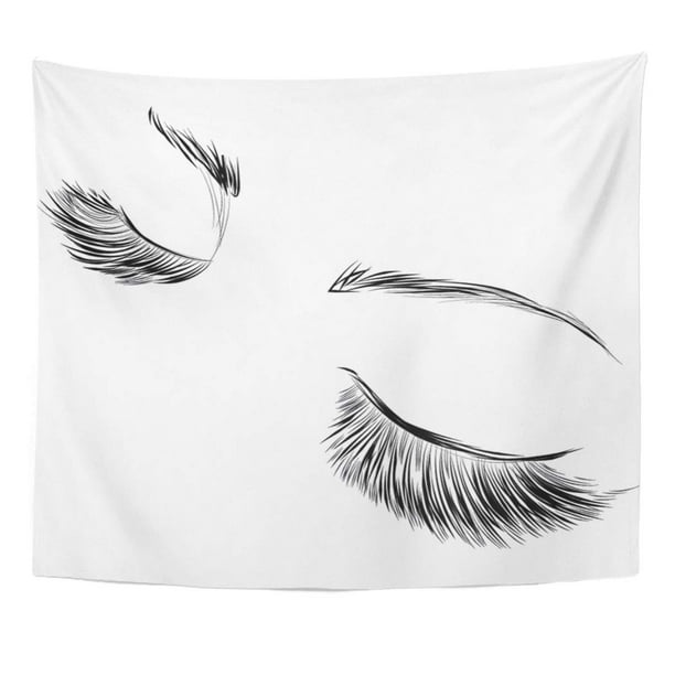 Zealgned Eyelash Eyelashes And Eyebrows Eyes Drawing Make Up Extensions Wall Art Hanging Tapestry Home Decor For Living Room Bedroom Dorm 60x80 Inch Walmart Com Walmart Com