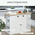 thumbnail image 6 of YYAo 47" Kitchen Storage Island with Drop Leaf, Drawer, Open Shelves and Storage, Kitchen Cart for Dining Room, White, 6 of 7