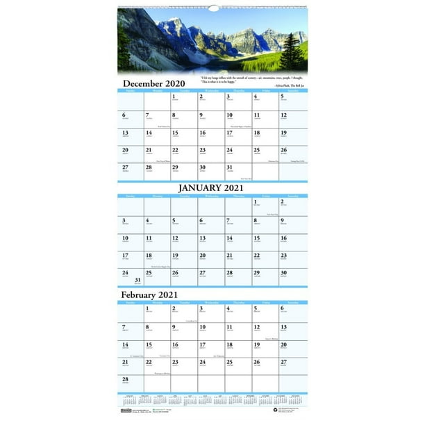 Three-Month Earthscapes Scenic Vertical Wall Calendar 8 x 17 inches ...