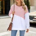 thumbnail image 4 of Women's Sweatshirt Long Sleeve Side Slit Top Round Neck Casual Pullover, 4 of 9