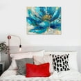 thumbnail image 5 of Nawypu   Teal Flower and Butterfly Canvas Prints Floral  Gold Blue Wall Art for Bathroom Bedroom Ready to Hang Each, 5 of 6