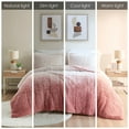 thumbnail image 4 of Noaman King/Cal King Ombre Shaggy Long Fur Comforter Mini Set, Blush, 104"W x 90"L, Hypoallergenic Polyester, Includes 2 Shams, Machine Washable, Ultra Soft Faux Mink, 4 of 9