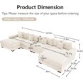 thumbnail image 2 of 170" Oversized Cloud Modular Sectional Couch| Corduroy U Shaped Sofa|Extra-Thick Armrests|12 Throw Pillows|Good Resilience Cushion|Ergonomic Design|Easy Assembly|for Living Room,Office -Beige, 2 of 9