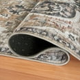 thumbnail image 3 of ReaLife Machine Washable Area Rug - Living Room Bedroom Bathroom Kitchen Entryway Office - Non Slip Low Pile Stain Resistant Premium - Boho Farmhouse Vintage - Joy - Brown Beige 4' Round, 3 of 10
