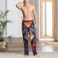 thumbnail image 2 of Gaeub Colorful Wolf Head Print Mens Pajama Pants,Lounge Pants With Pockets And Drawstring-Medium, 2 of 6