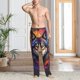 thumbnail image 2 of Balery Colorful Wolf Head Pantalones de pijama para hombre, pijama ultraligero, pantalón de descanso-Medium, 2 of 6