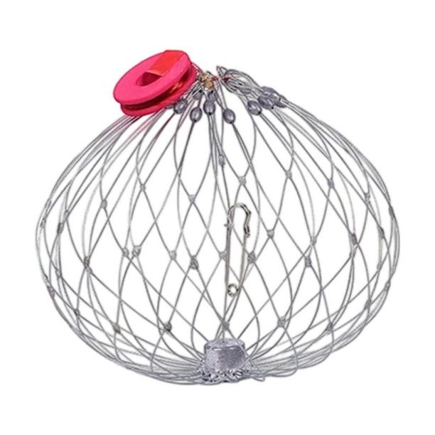 Jaula de pesca con red para cangrejos, captura automática de cangrejos, trampa para embalses y langostas. Red densa de 62 cm