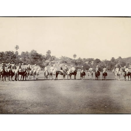 - A Group of Indian And, One Presumes, British Polo Players Line Up on the Field in India Print Wall Art
