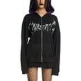 thumbnail image 2 of Women Y2k Zip Up Hoodie Halloween Bat Wing Jacket Long Sleeve Oversized Sweatshirt Outerwear, 2 of 6