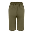 thumbnail image 5 of Gunia Linen Blend Pants For Women Capri Pants Capris Beach Cropped Trousers Drawstring Side Split Casual Ladies Pant Vacation Summer Pants, 5 of 5