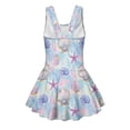 thumbnail image 5 of COEQINE Girls One Piece Swimsuit with Skirt & Built-in Brief Liner, Tank Neck Bathing Suit for Kids 10-11 Years, Polyester Spandex Swim Dress for Swim Lessons, Dreamy Seashell Starfish, 5 of 8
