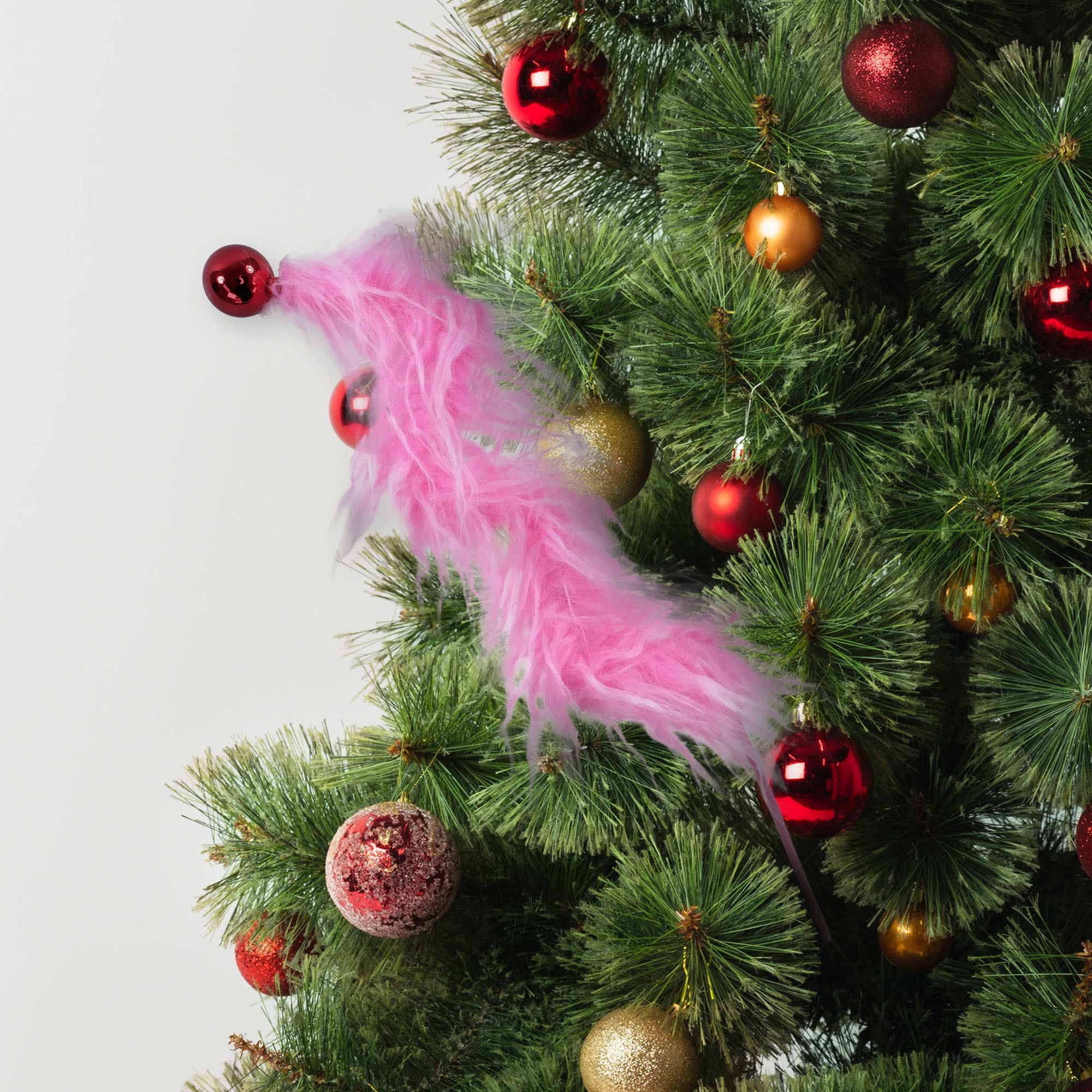 Grinch 15 inch Plush Tree Pick – Pink Curved Holiday Accent